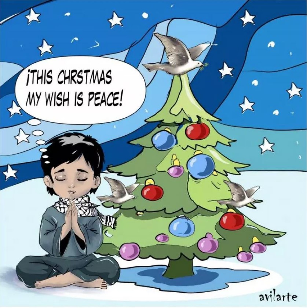 Wish for peace at Christmas