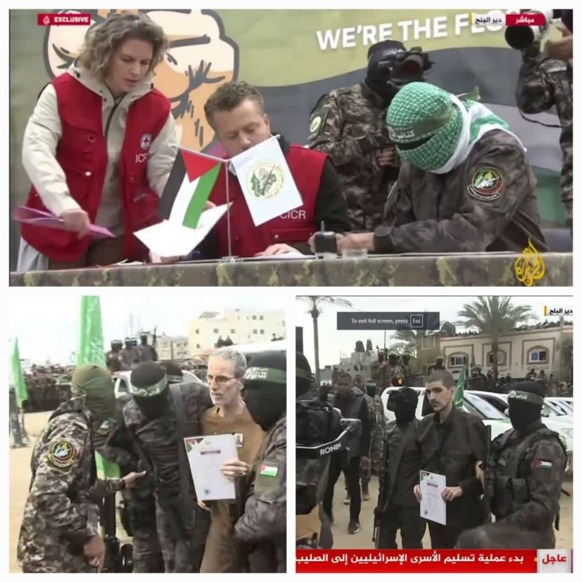 Al-Qassam handed over the Zionist prisoners to the Red Cross