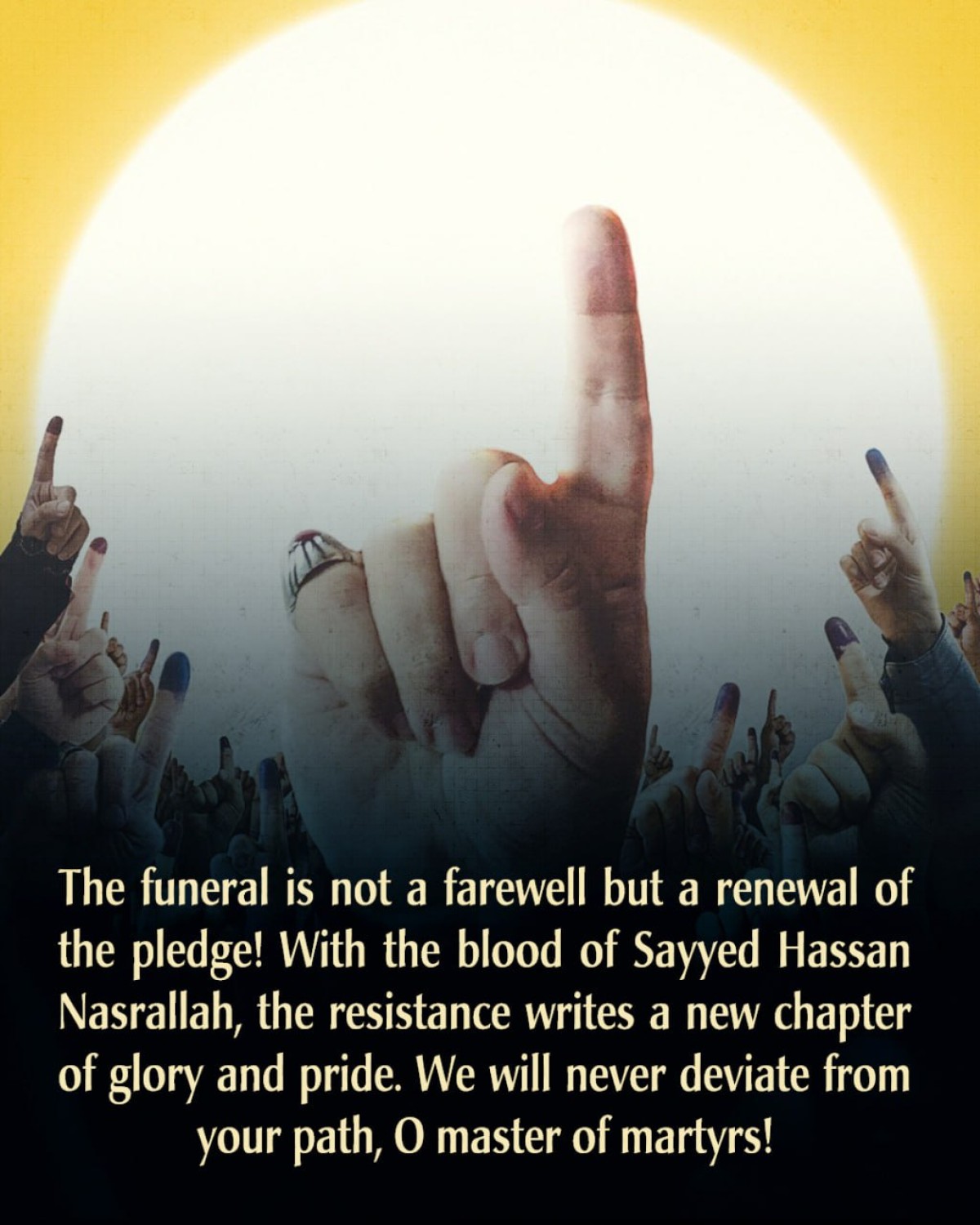 The funeral is not a farewell but a renewal of the pledge