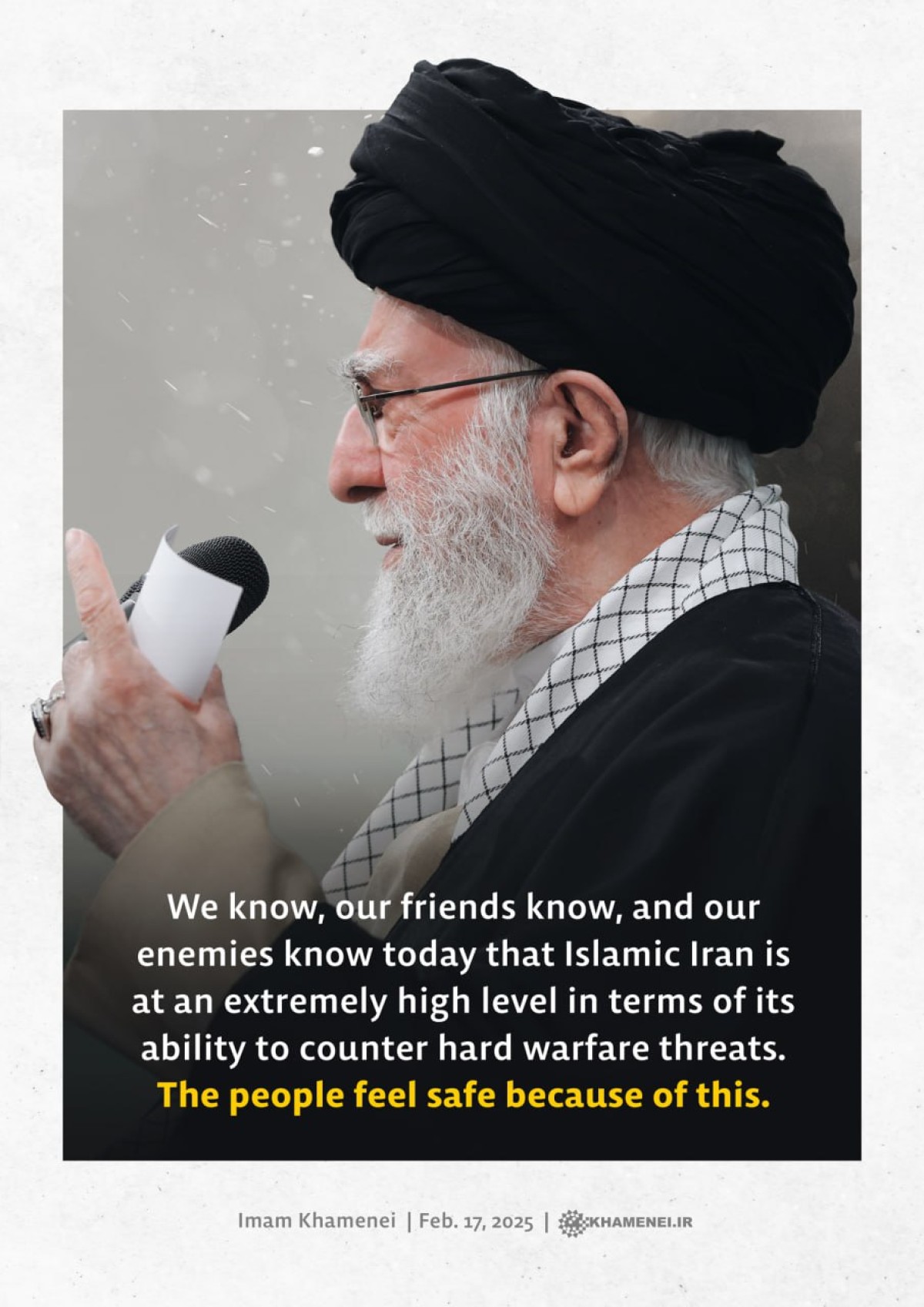 . The people feel safe because of this