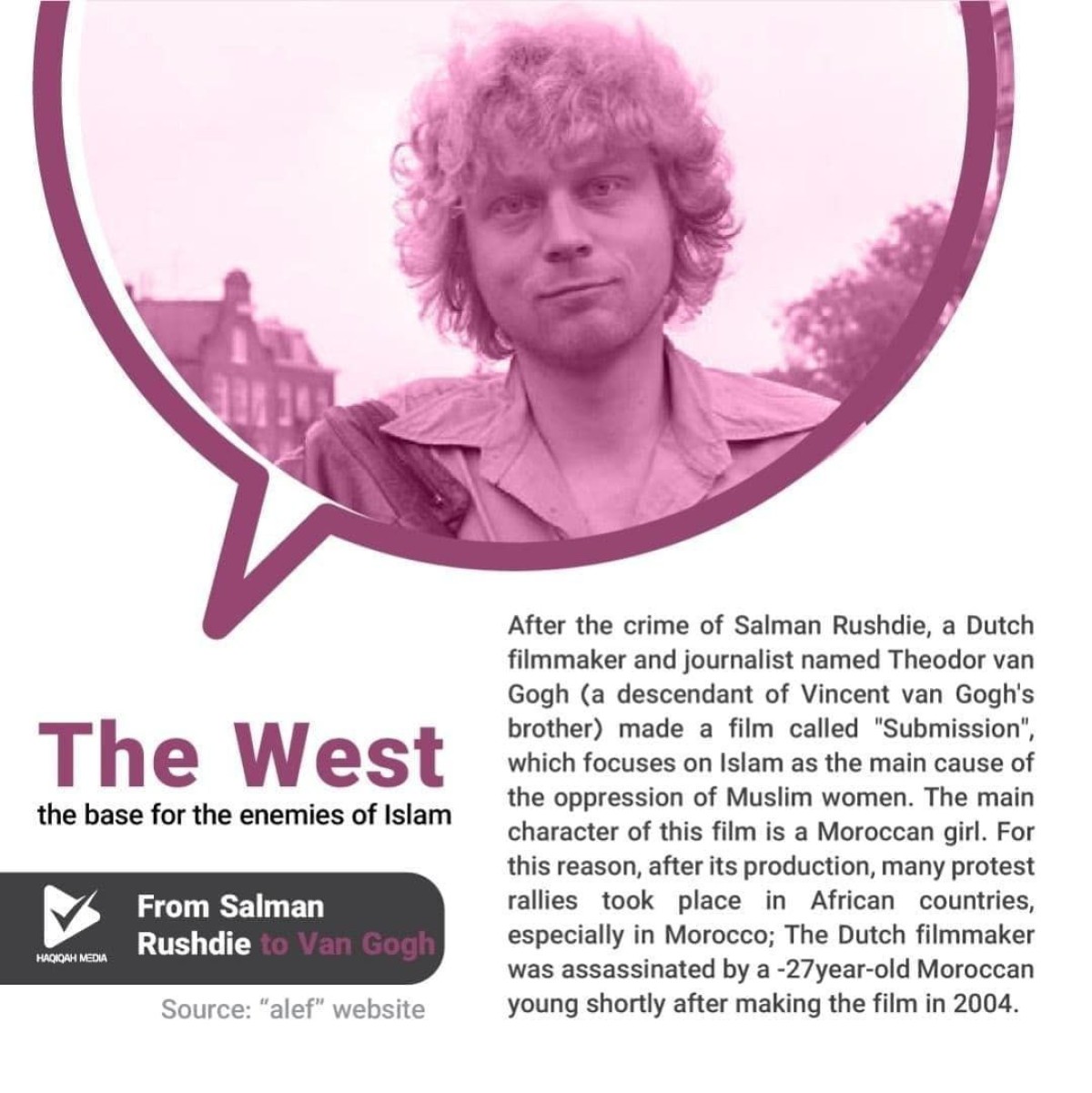 The West; the base for the enemies of Islam From Salman Rushdie to Van Gogh