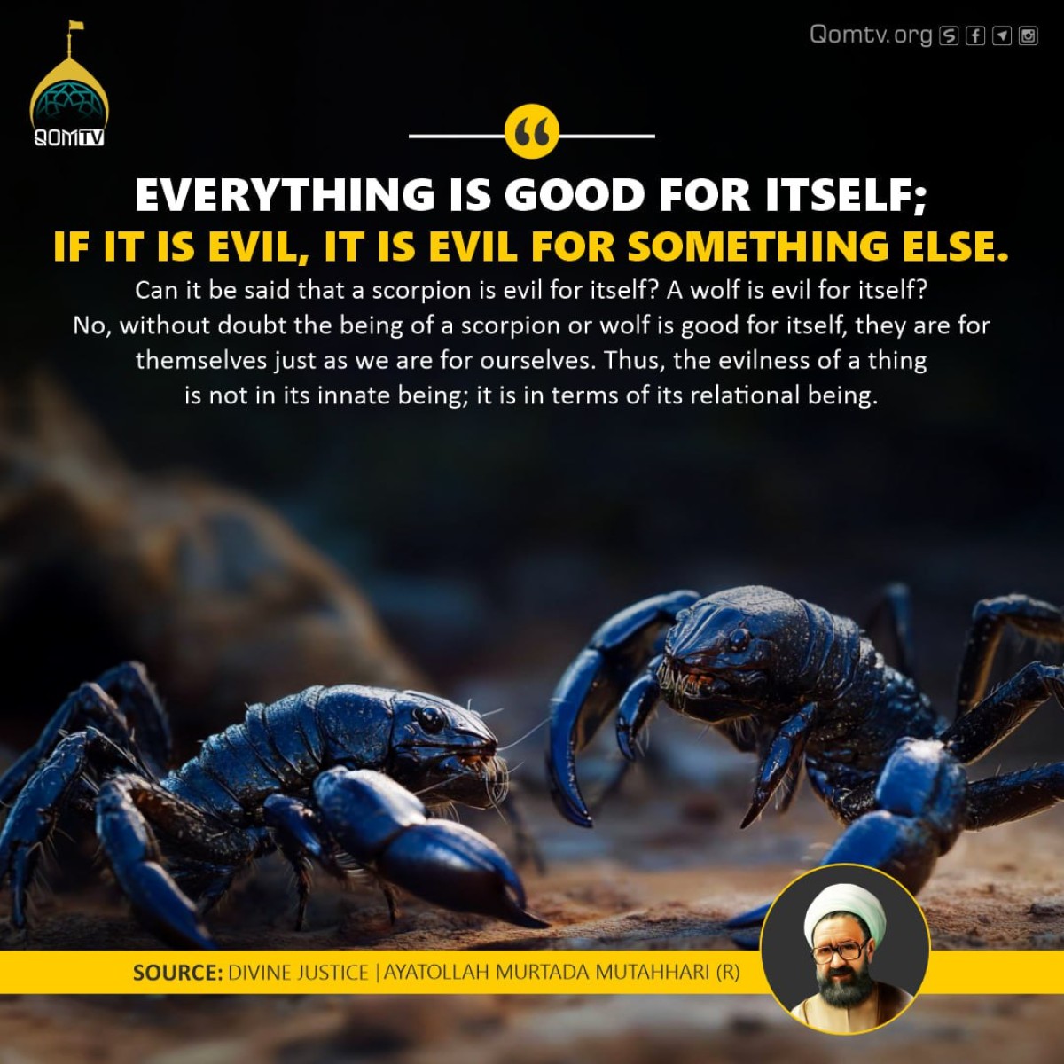 Everything is good for itself; if it is evil, it is evil for something else