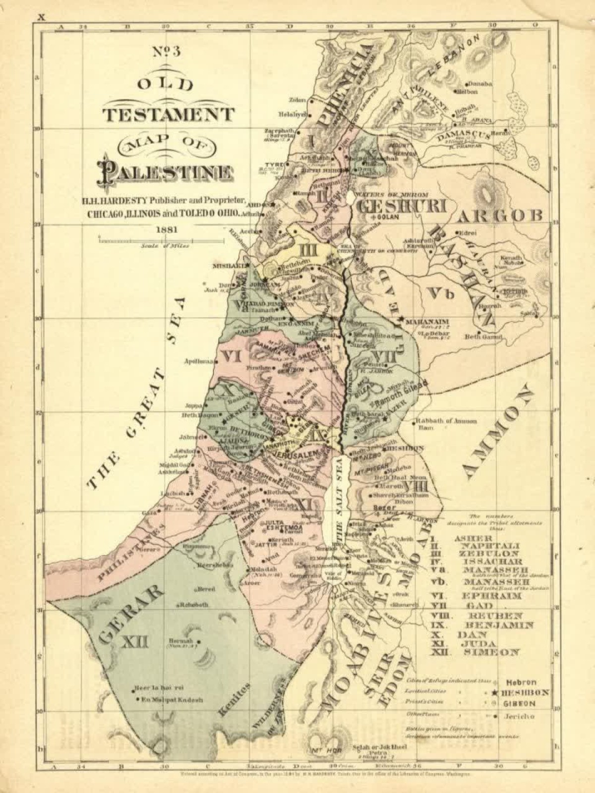 Old Testament map of Palestine