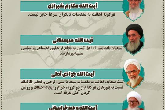 نظر برخی مراجع تقلید درباره توهین به اهل سنت