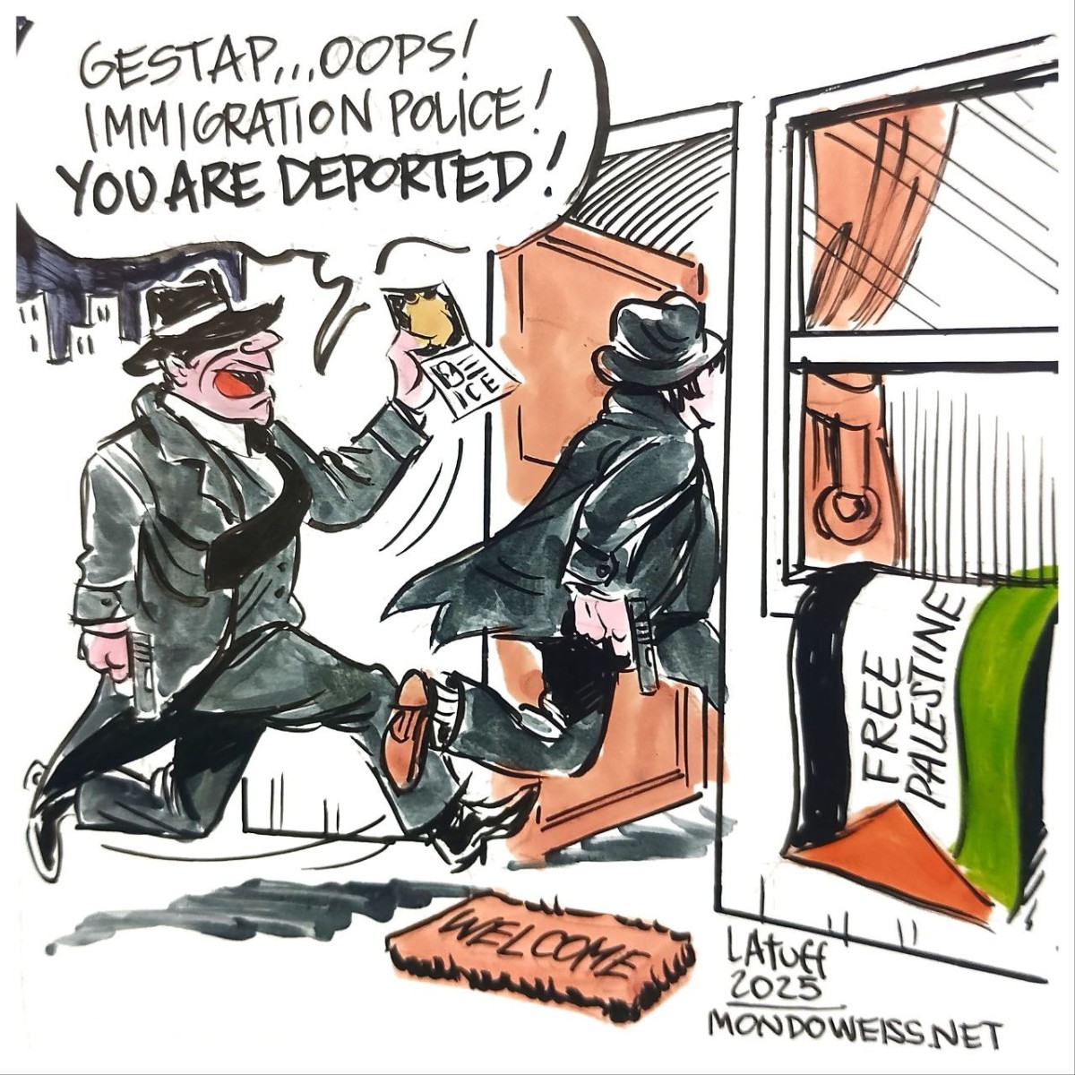 ANYTHING YOU SAY IN DEFENSE OF PALESTINIAN HUMAN RIGHTS CAN AND WILL BE USED AGAINST YOU!