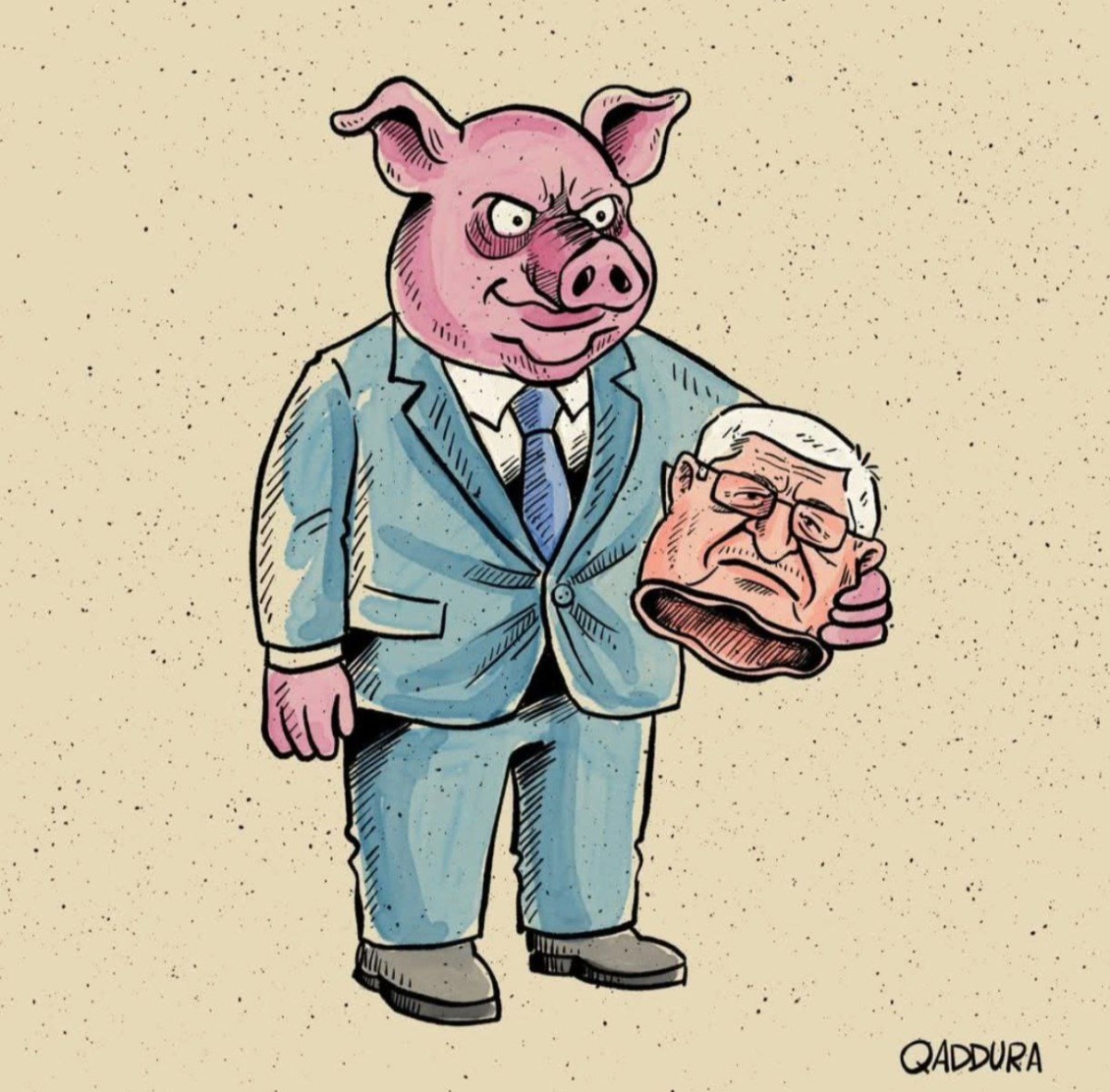 كاريكاتير / الوجه الحقيقي لمحمود عباس