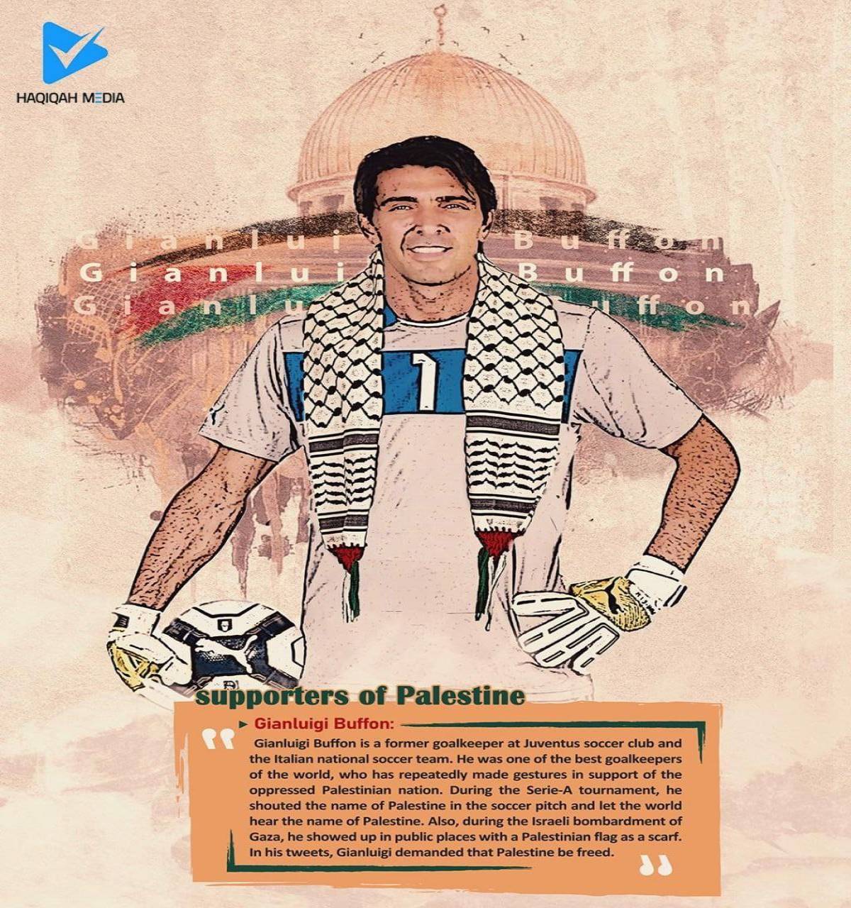 Supporters of palestine Gianluigi Buffon