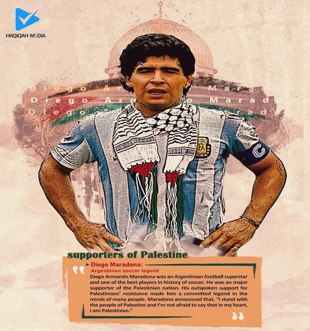 Supporters of palestine  Diego Maradona Argentinian soccer legend