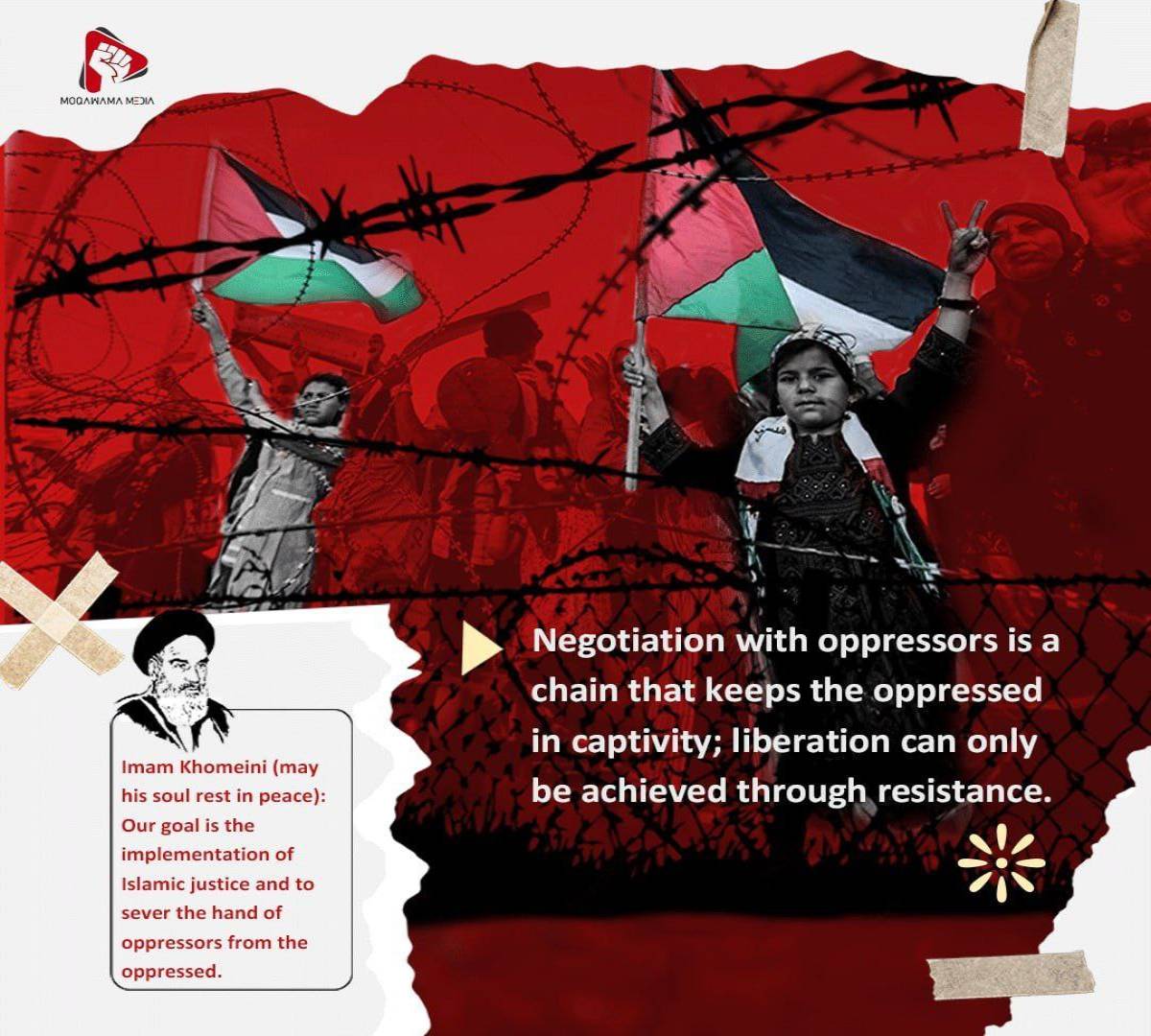Negotiation with oppressors is a chain that keeps the oppressed in captivity