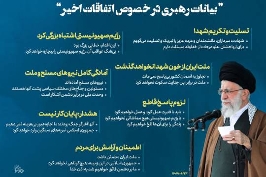 بیانات رهبری در خصوص اتفاقات اخیر