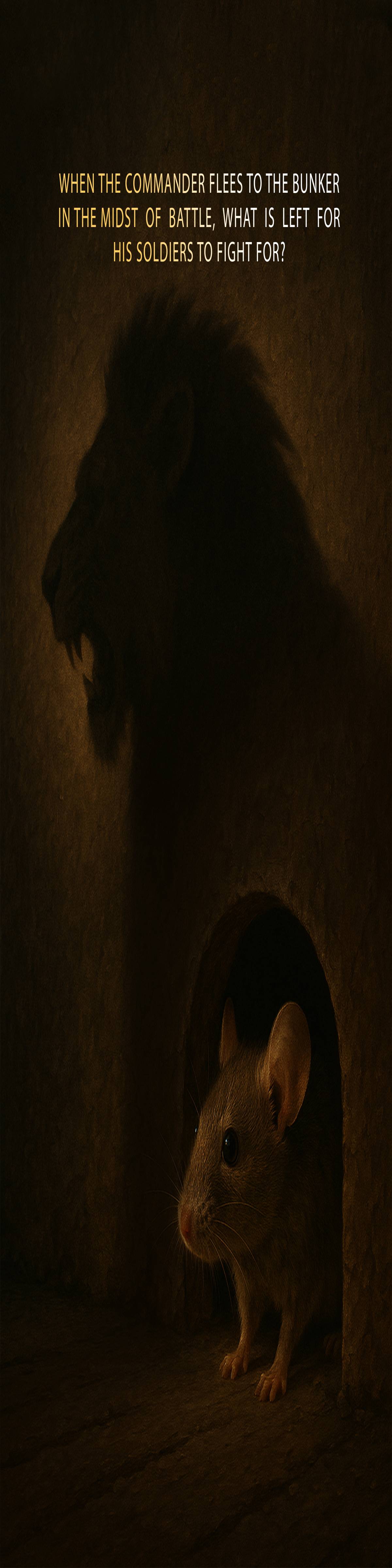 WHEN THE COMMANDER FLEES TO THE BUNKER IN THE MIDST OF BATTLE