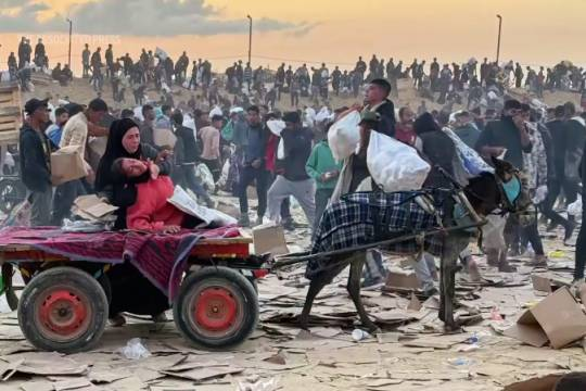 مستندات تیراندازی سربازان آمریکایی-اسرائیلی به سمت گرسنگان فلسطینی