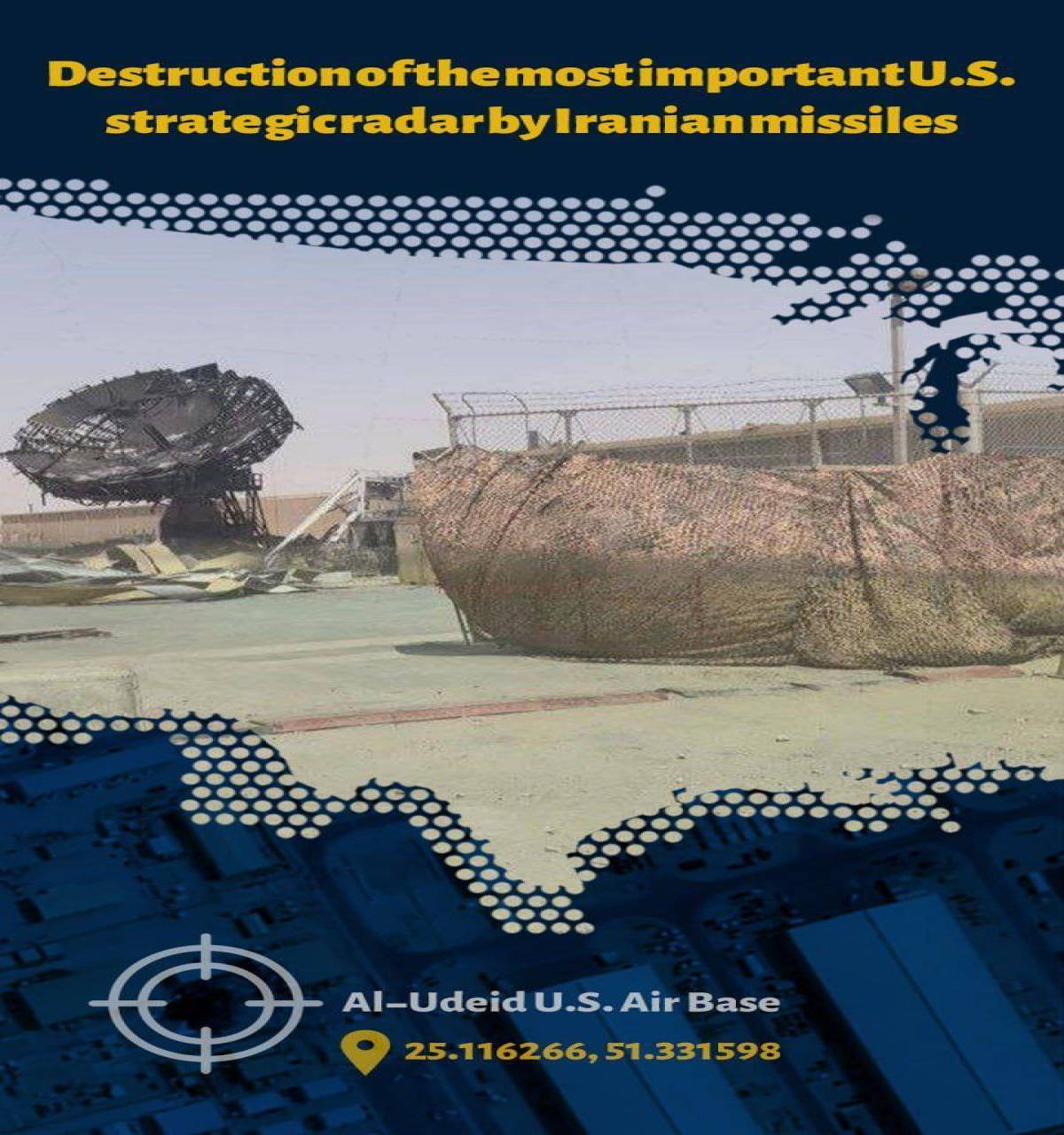 Destruction of the most important U.S. strategic radar by lranian missiles