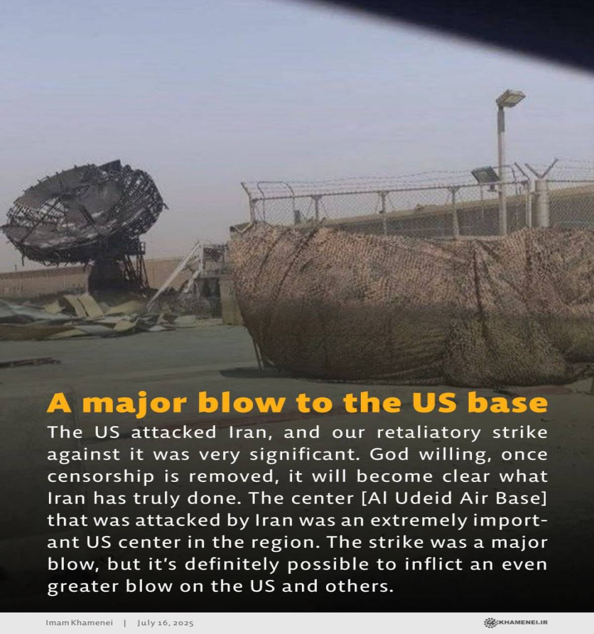 A major blow to the US base