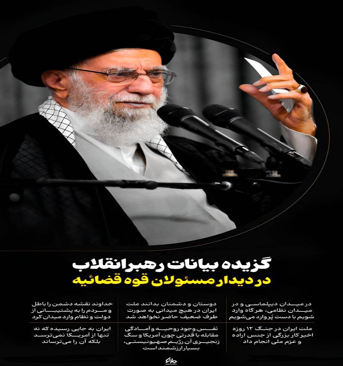 گزیده بیانات رهبر انقلاب در دیدار با مسئولان قوه قضائیه