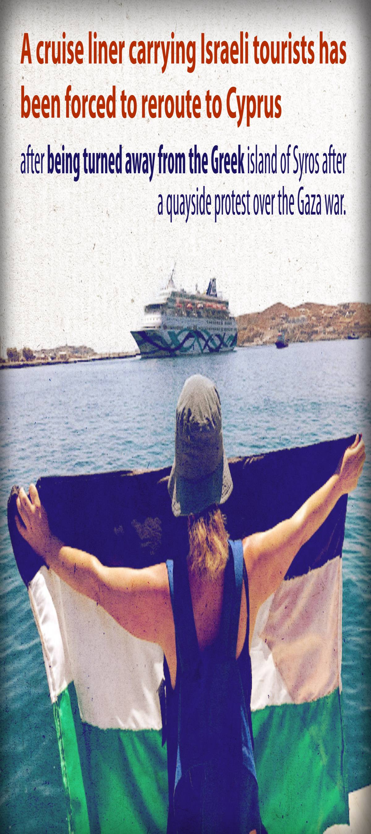 A cruise liner carrying Israeli tourists has been forced to reroute to Cyprus