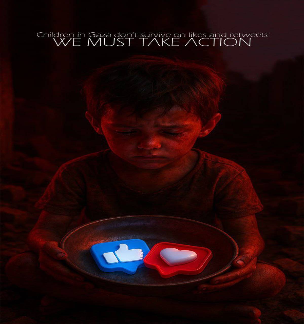 Children in Gaza don't survive on likes and retweets WE MUST TAKE ACTION