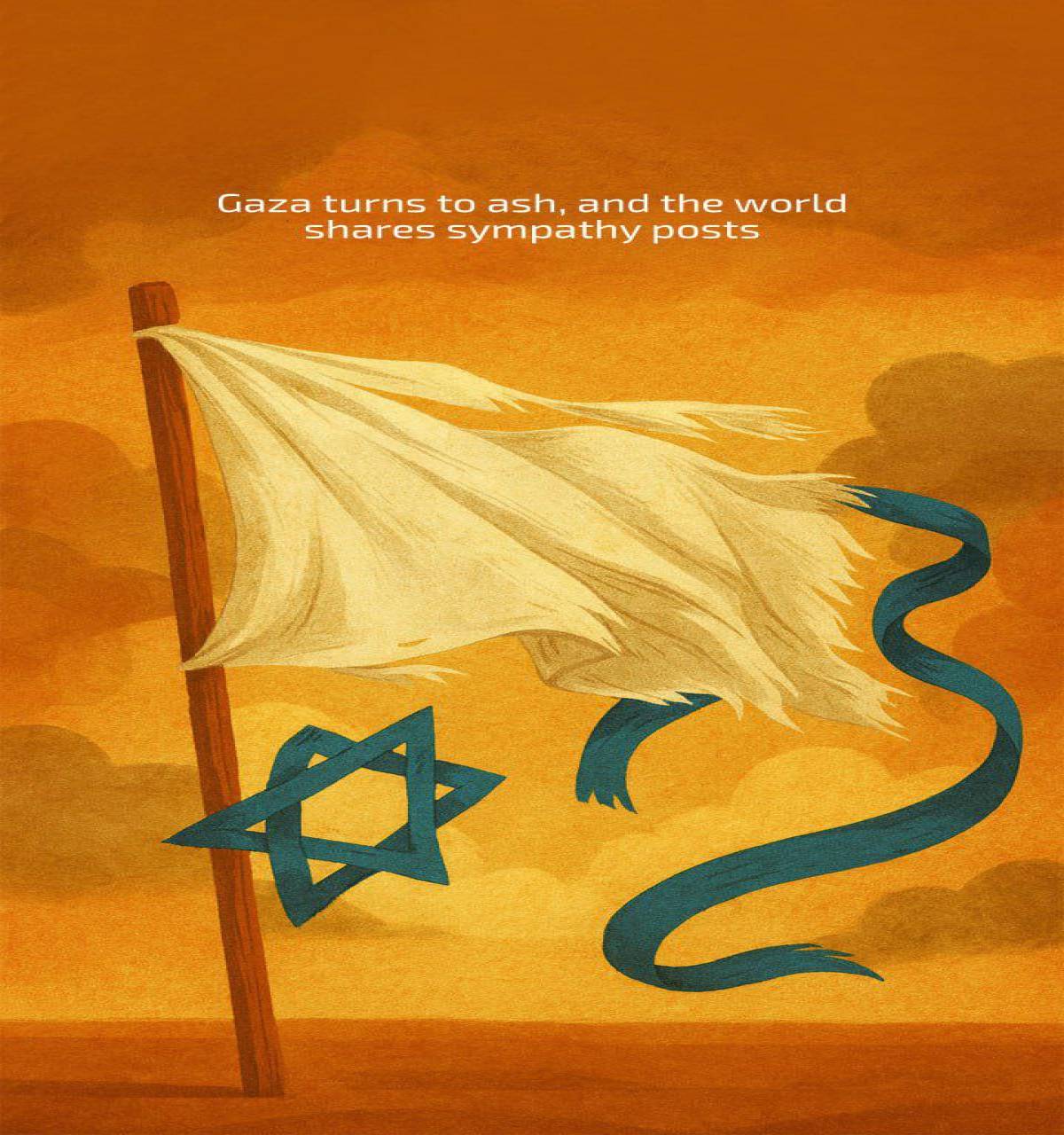 Gaza turns to ash and the world shares sympathy posts