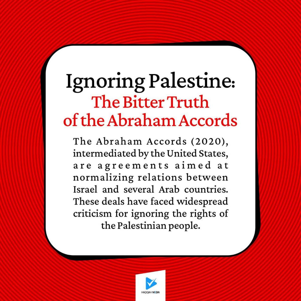 The Bitter Truth of the Abraham Accords