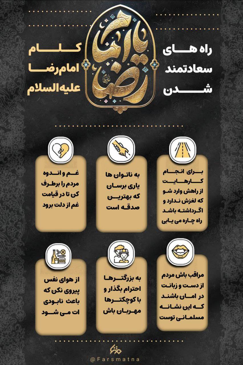 راه های سعادتمند شدن از کلام امام رضا علیه السلام