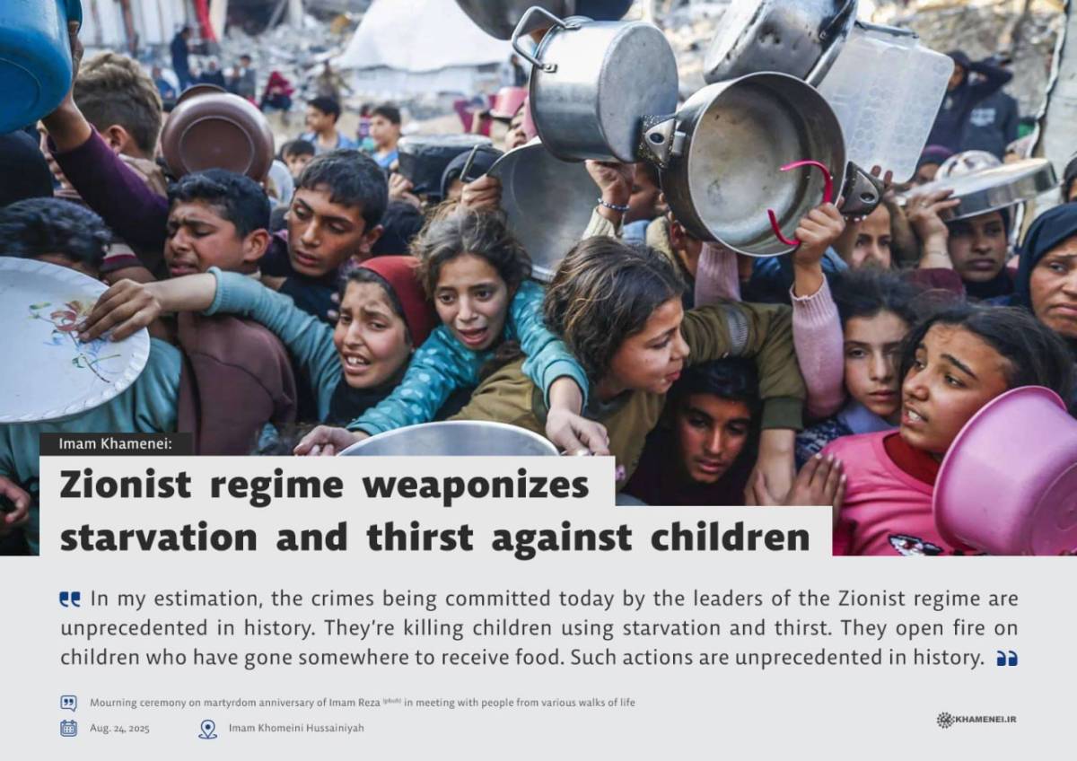 Zionist regime weaponizes starvation and thirst against children