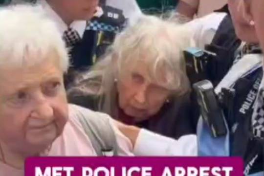 MET POLICE ARREST A LADY IN HER 90'S
