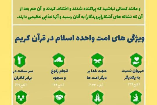 ویژگی‌های امت واحده اسلام در قرآن کریم