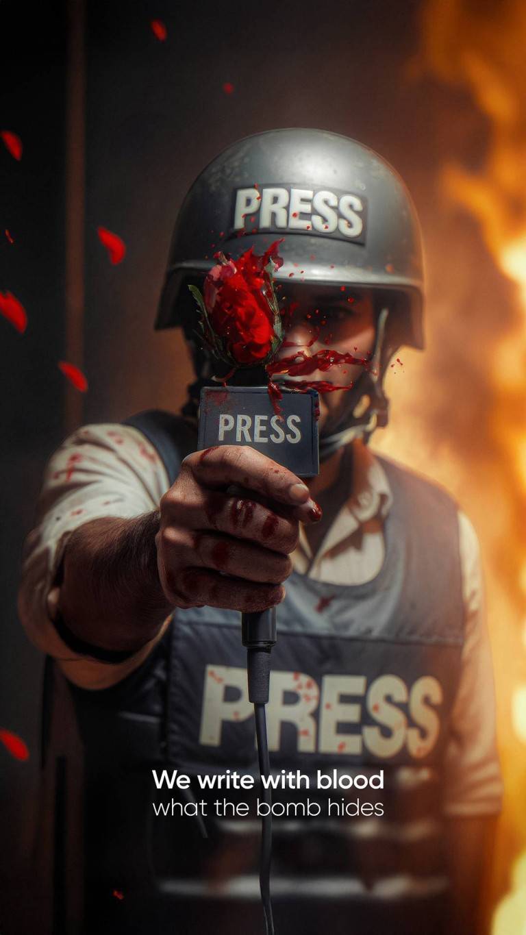 We write with blood what the bomb hides