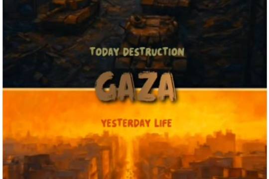 TODAY DESTRUCTION GAZA YESTERDAY LIFE