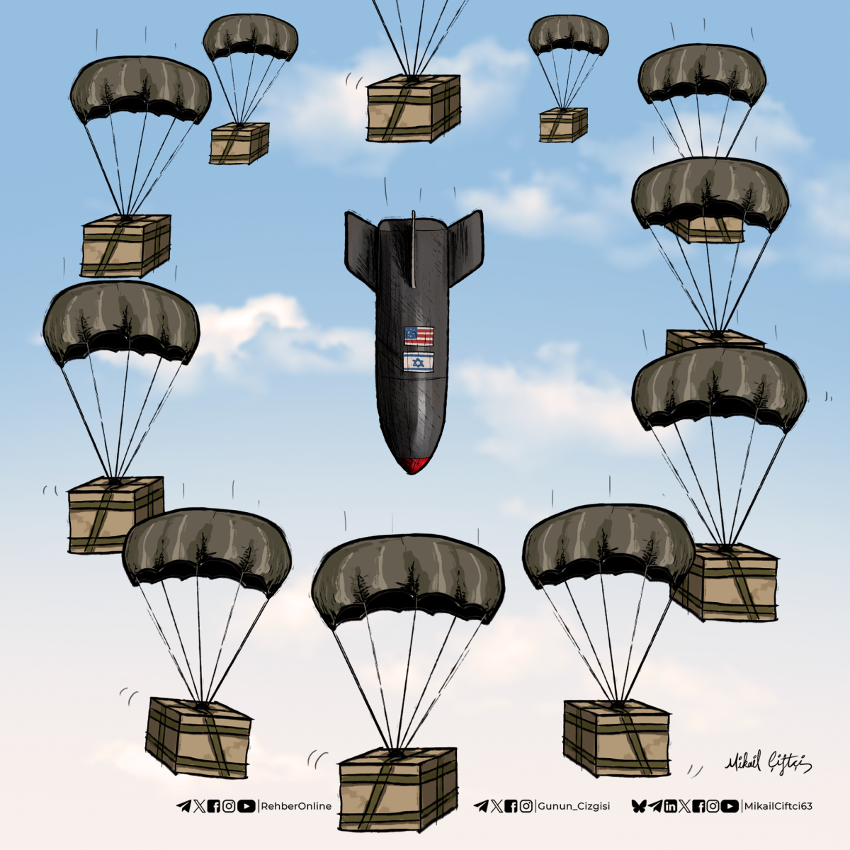 Humanitarian aid with destructive missiles