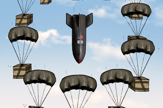 Humanitarian aid with destructive missiles