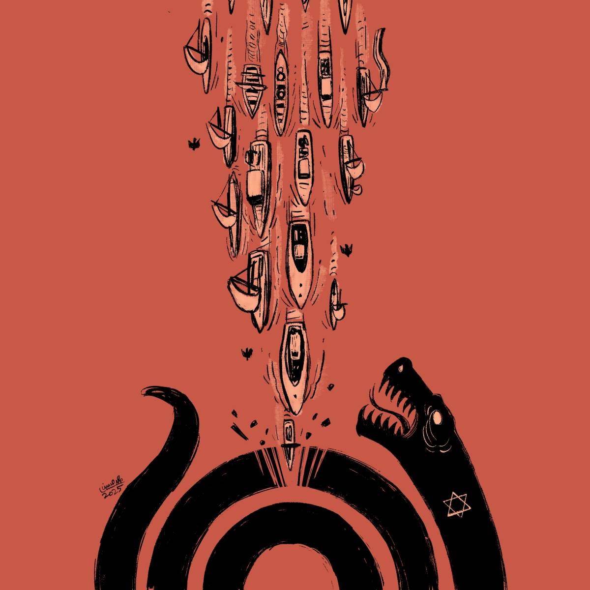 كاريكاتير / كسر حصار غزة