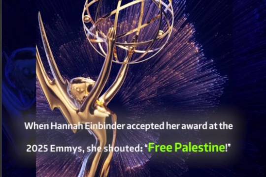 When Hannah Einbinder accepted her award at the 2025 Emmys, she shouted Free palestine!