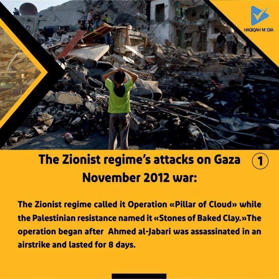 The Zionist regime's attacks on Gaza November 2012 war