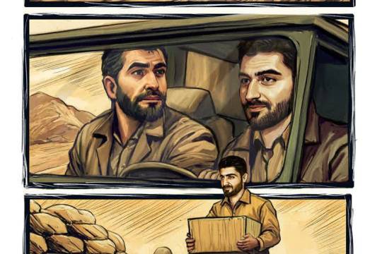 در بحبوحه آتش دشمن, خودش پشت جیپ مینشست