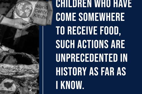 Opening fire on children who have come somewhere to receive food