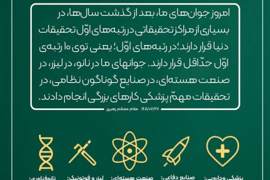 رتبه‌های اوّل جهان ،ساخته‌ی جوانان ایران
