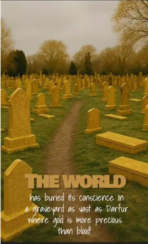 THE WORLD has buried its conscience in a graveyard as vast as Darfur where gold is more precious than blood
