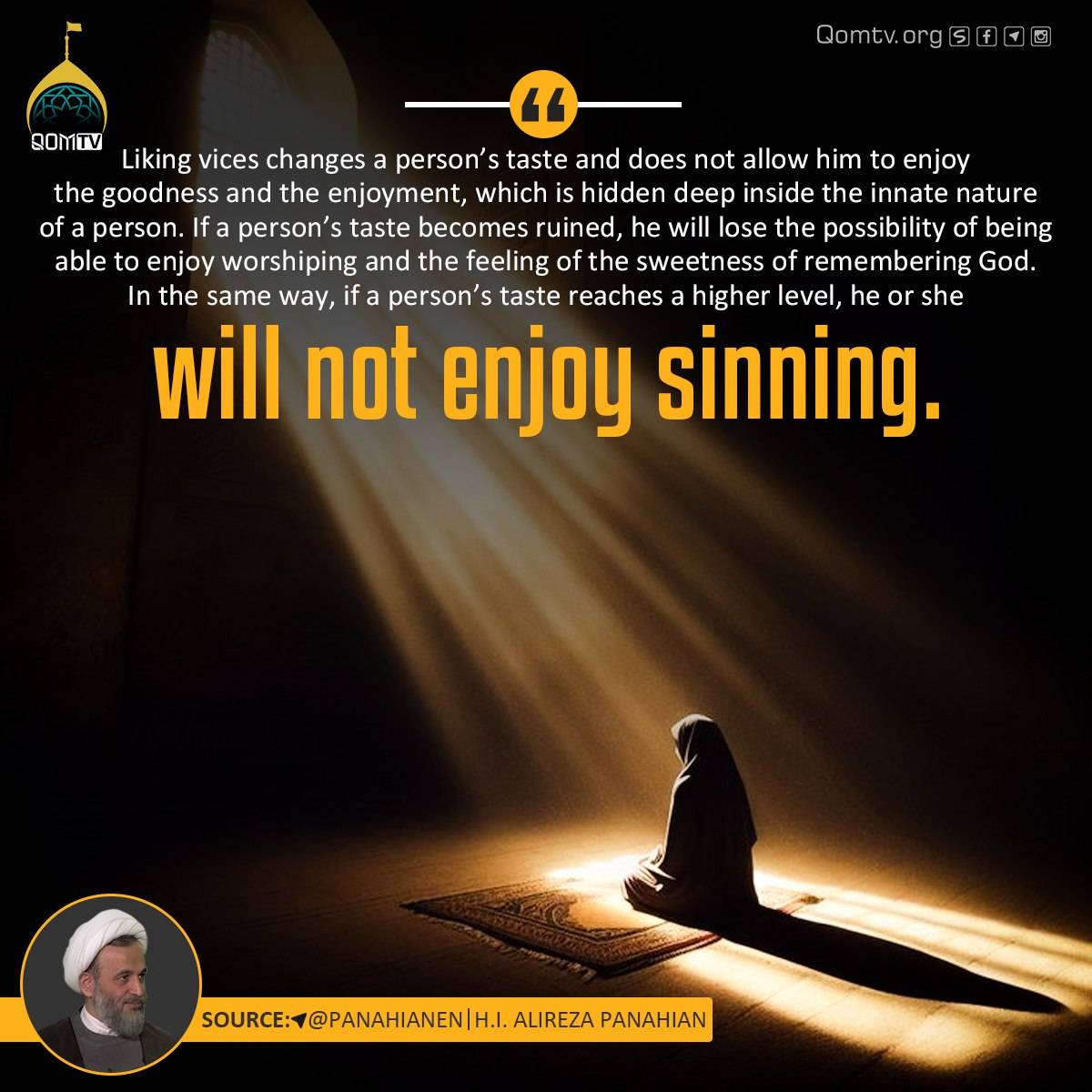 will not enjoy sinning