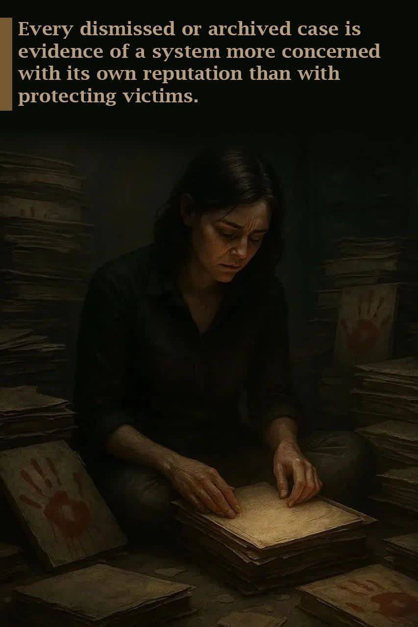 Every dismissed or archived case is evidence of a system more concerned with its own reputation than with protecting victims