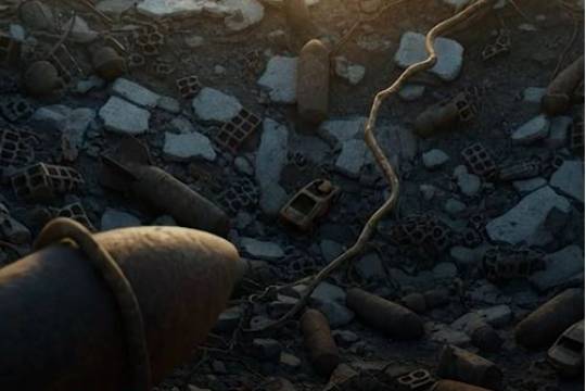 The clearance of unexploded ordnance in Gaza