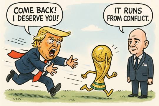 The Peace Cup, with its tiny feet, escapes Trump's grasp