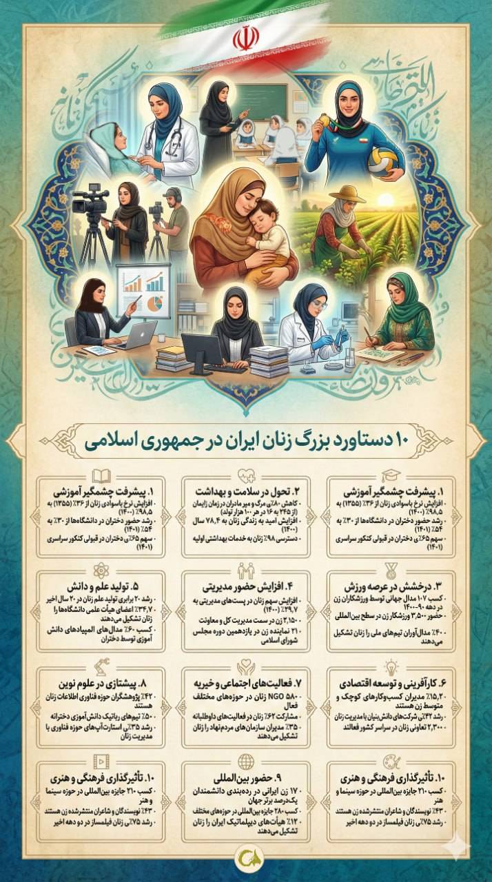 10 دستاورده بزرگ زنان جمهوری اسلامی