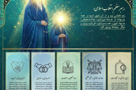 مجموعه اینفگرافی : رهبر انقلاب باید فاطمی بود و از آن بانوی اسوه در همه جهات از جمله دین‌داری، عدالت‌خواهی