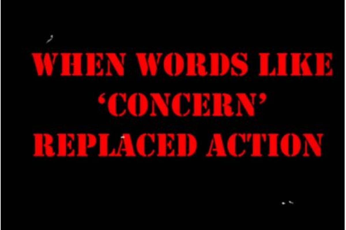 WHEN WORDS LIKE CONCERN REPLACED ACTION