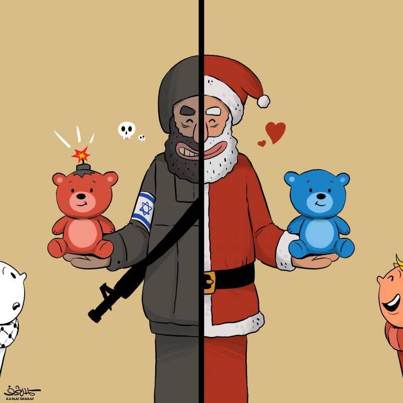 Two different faces of Santa Claus