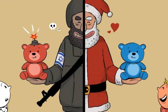 Two different faces of Santa Claus