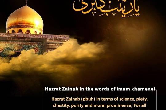 Hazrat Zainab (pbuh) in terms of science, piety, chastity, purity and moral prominence