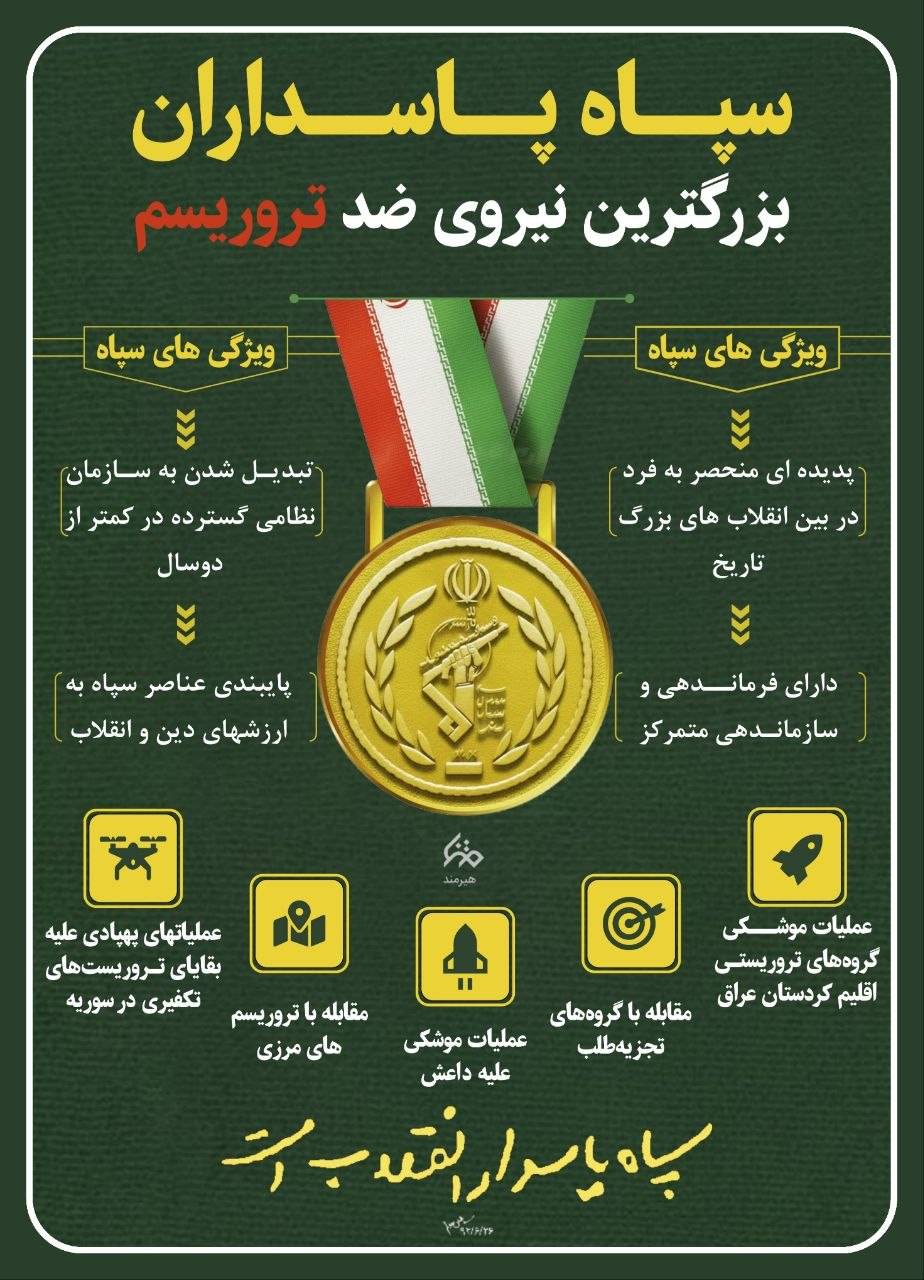 سپاه پاسداران بزرگترین نیروی ضد تروریسم