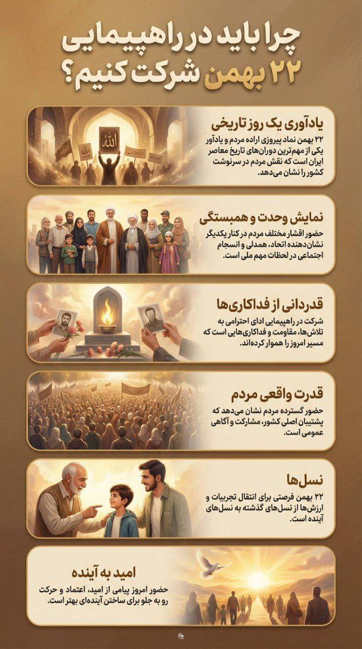 چرا باید در راهپیمایی ۲۲ بهمن شرکت کنیم؟